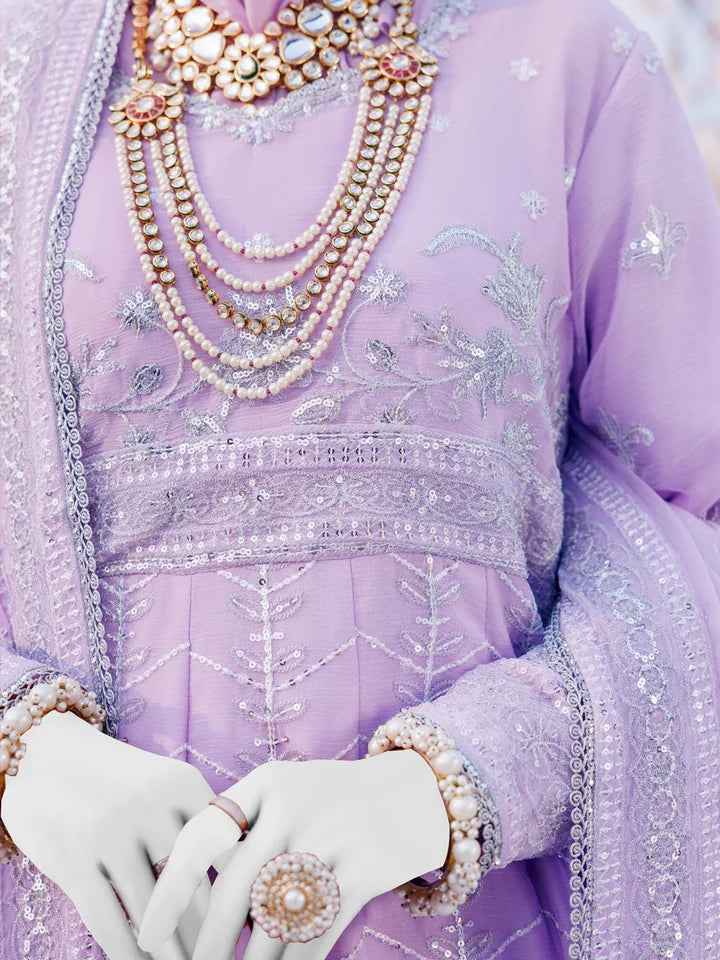 2PC Unstitched Chiffon Embroidered Suit | SAW-27