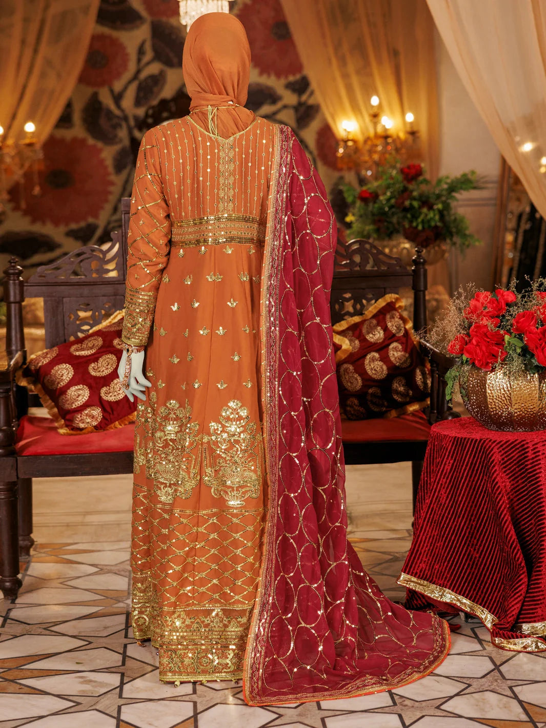 2PC Unstitched Chiffon Embroidered Suit | SAW-20