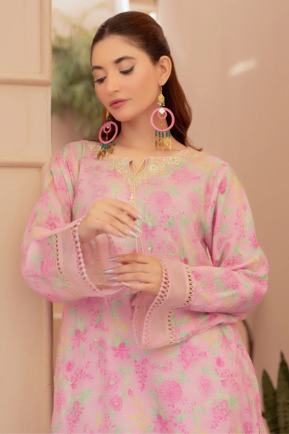 2 Piece – Embroidered Viscose Suit | SAW-76