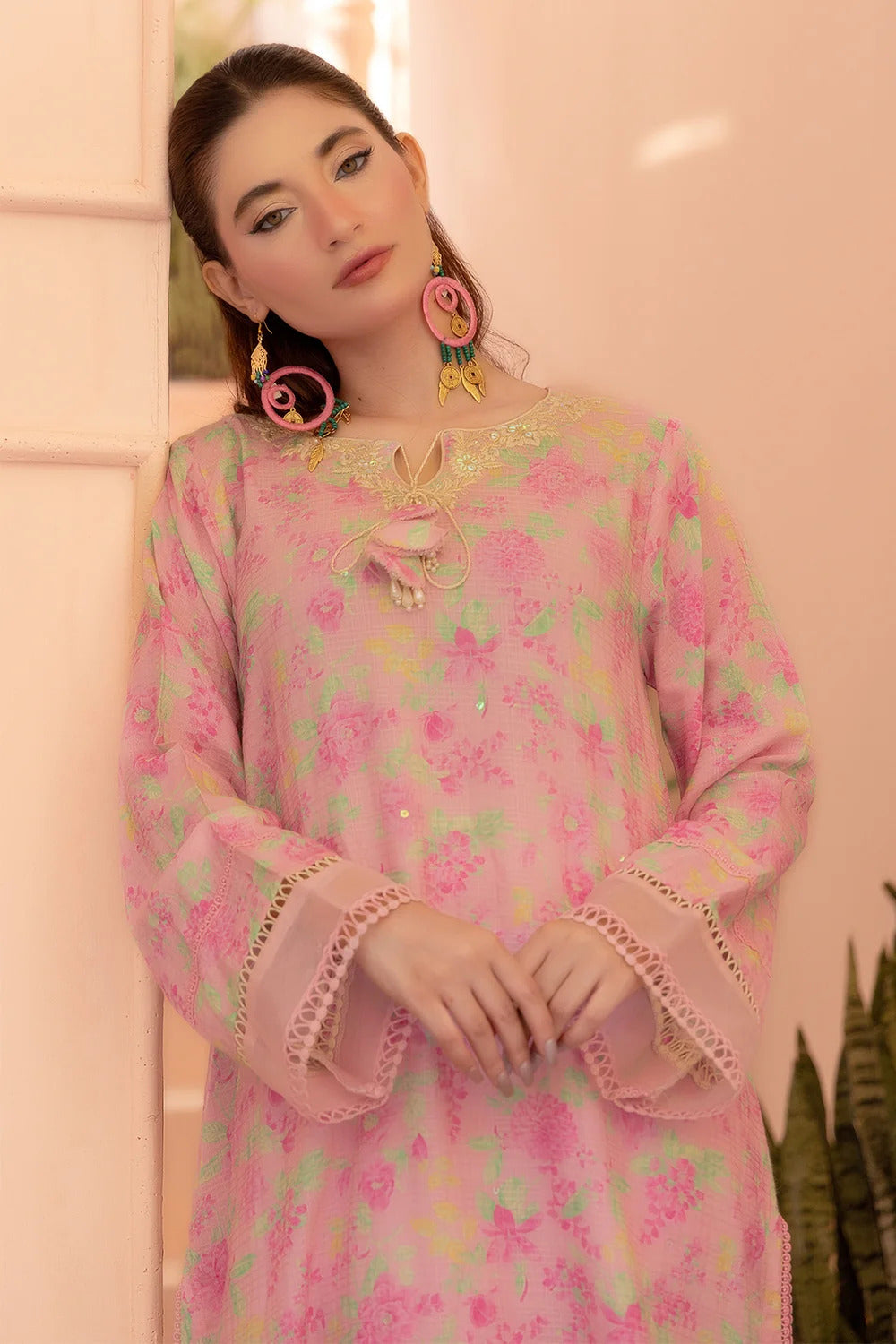 2 Piece – Embroidered Viscose Suit | SAW-76