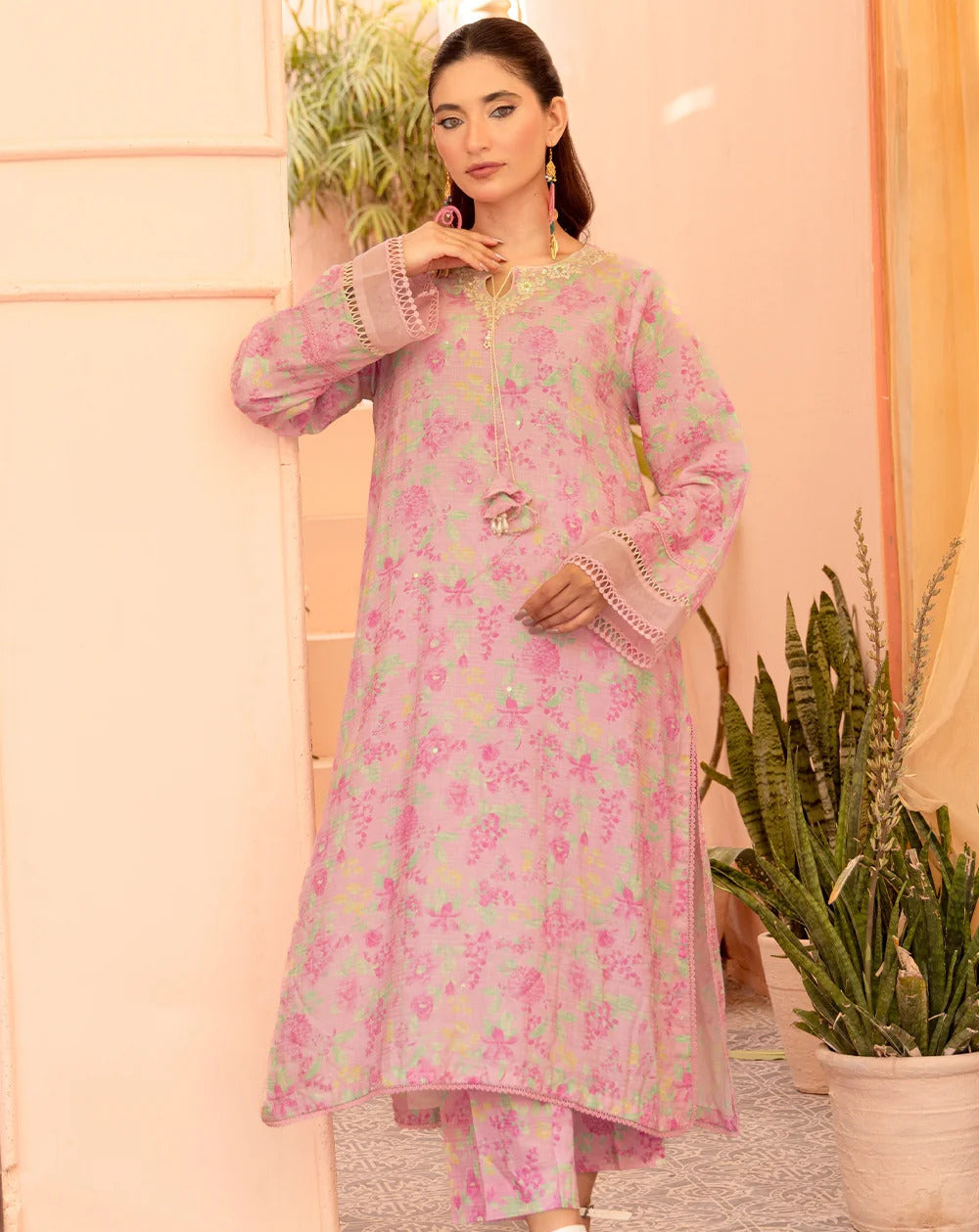 2 Piece – Embroidered Viscose Suit | SAW-76