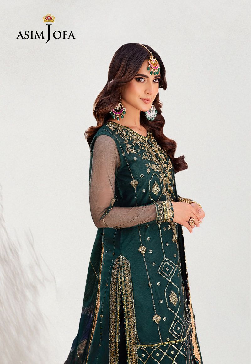 Fabric twisted silk Dupatta chiffon Color bottle green  Unstitched 2 piece Code 009