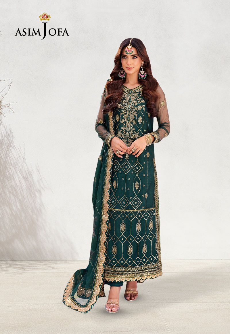 Fabric twisted silk Dupatta chiffon Color bottle green  Unstitched 2 piece Code 009