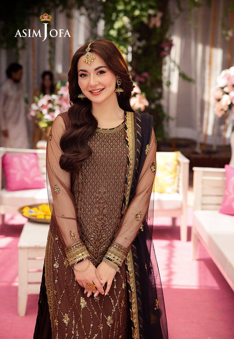 Embroidered front neckline on net Arzoofficial 2pice