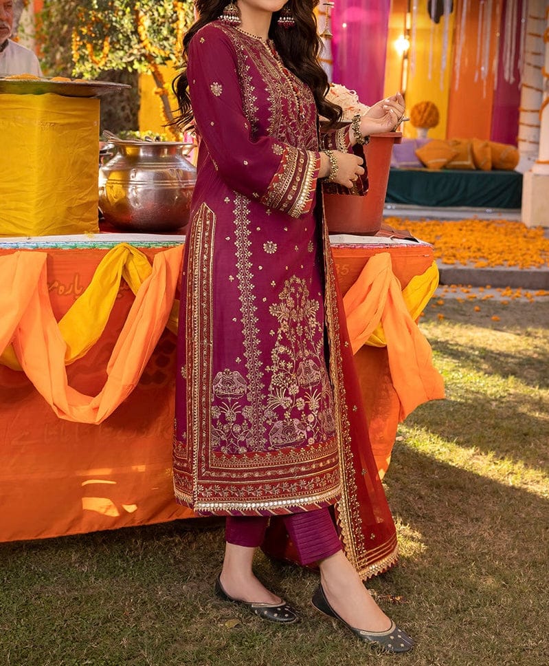 Lawn Silk Fabric Front Embroidery Back Plain duppatta chiffon