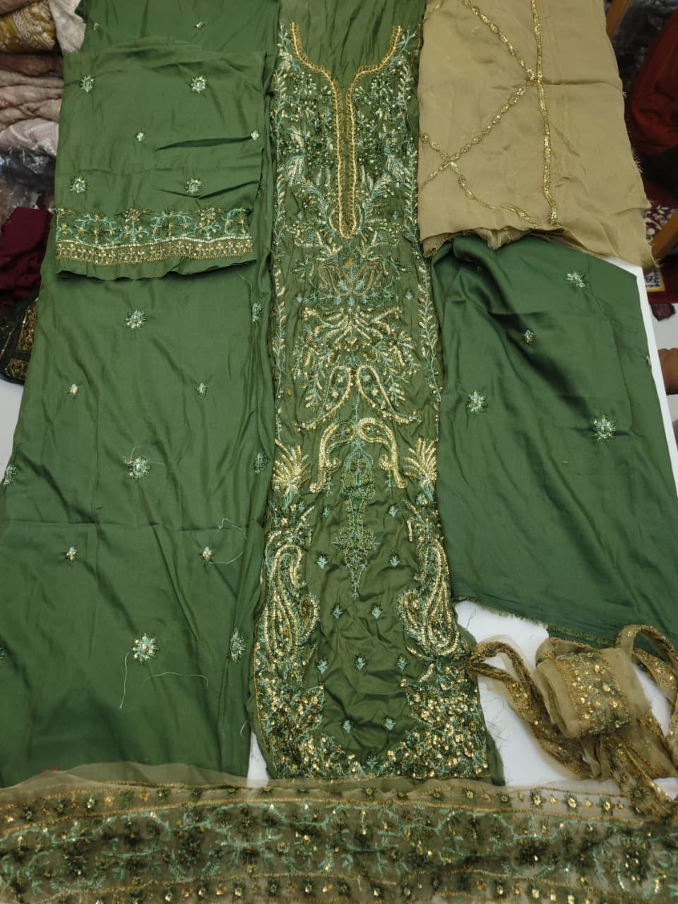 Lawn Silk Fabric  Colour Green