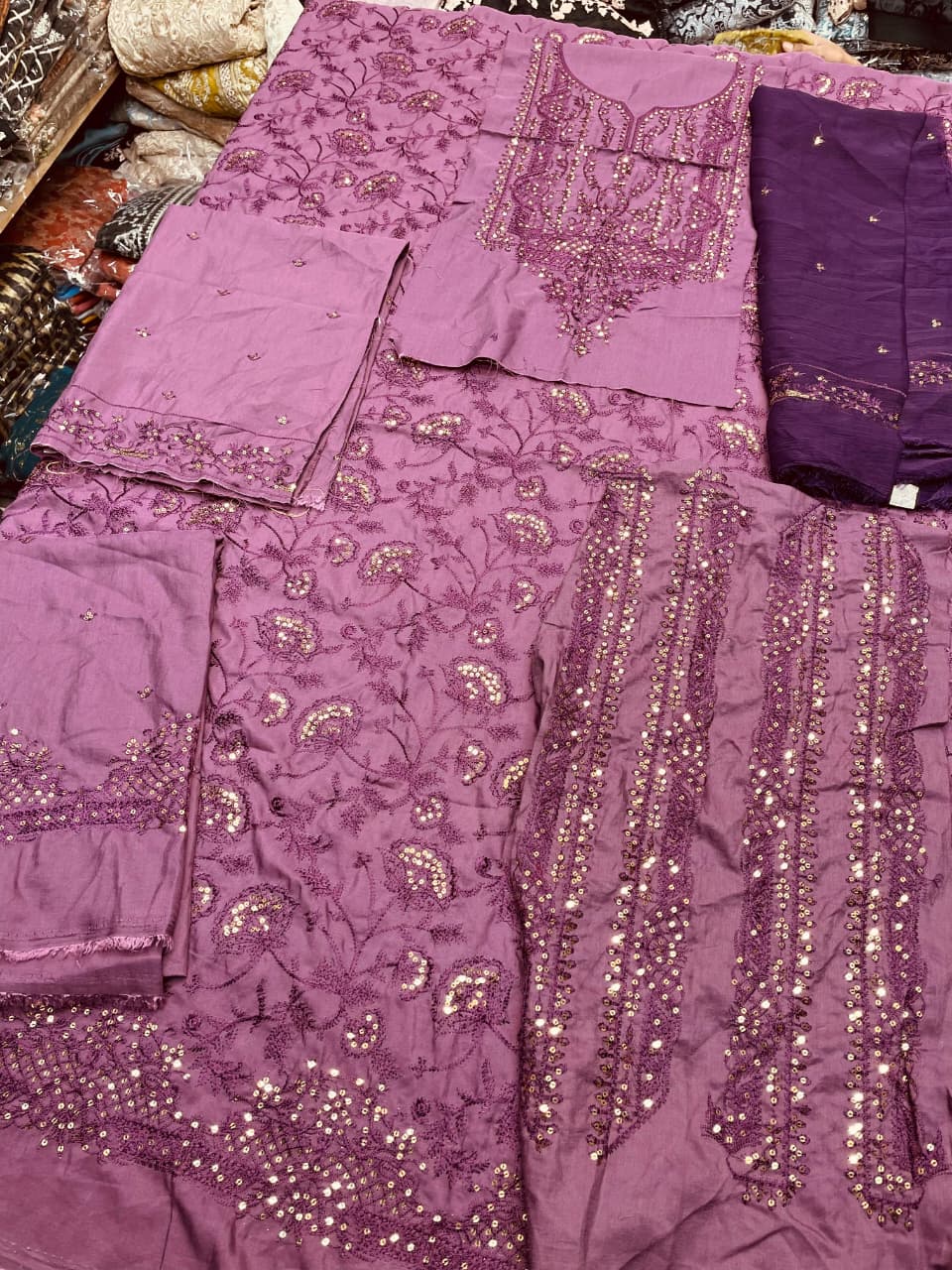 Fabric lawn silk colour perpal unstiched 2pice duppatta chiffon code 014