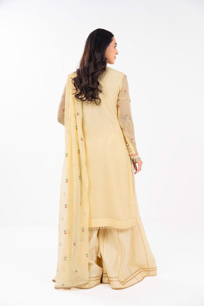 Yellow Chiffon – Unstitched 2-Piece Suit