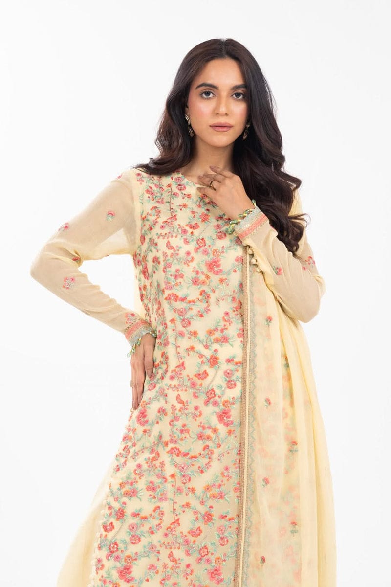 Yellow Chiffon – Unstitched 2-Piece Suit