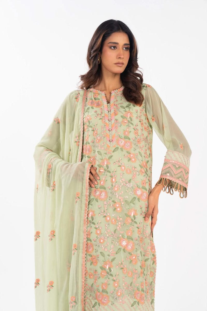 Green Lawn/Chiffon – Unstitched 2-Piece Suit