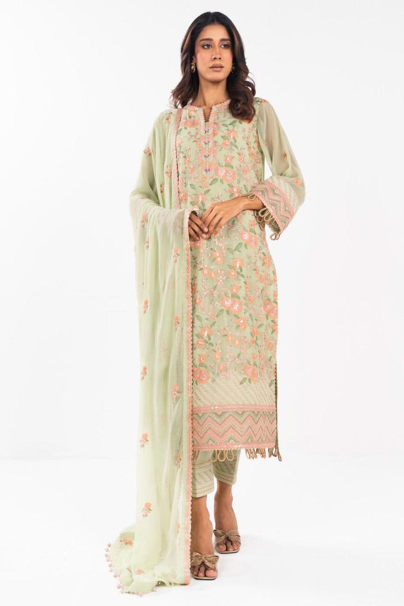 Green Lawn/Chiffon – Unstitched 2-Piece Suit