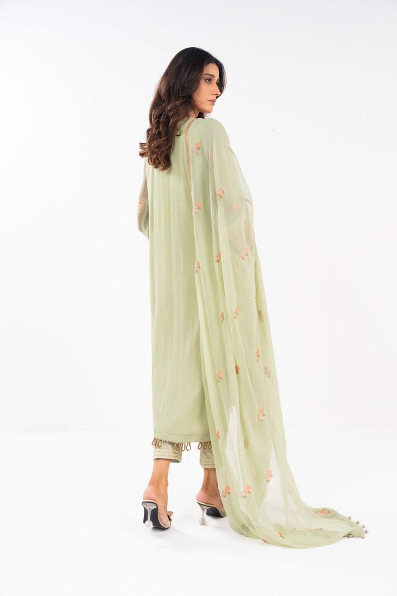 Green Lawn/Chiffon – Unstitched 2-Piece Suit