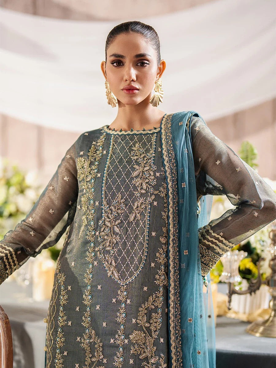 Grey Cotton-Net 2-Piece Suit – Unstitched