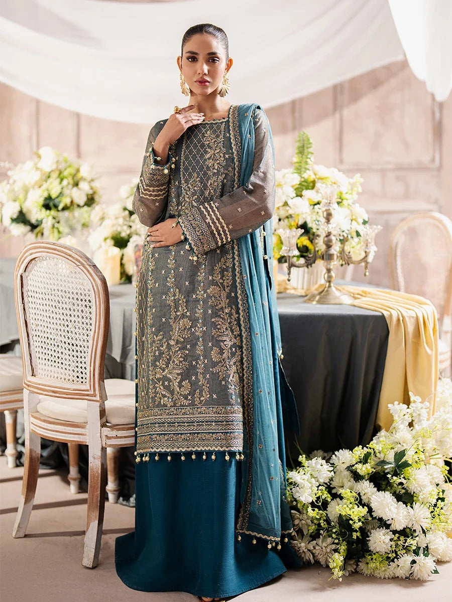 Grey Cotton-Net 2-Piece Suit – Unstitched