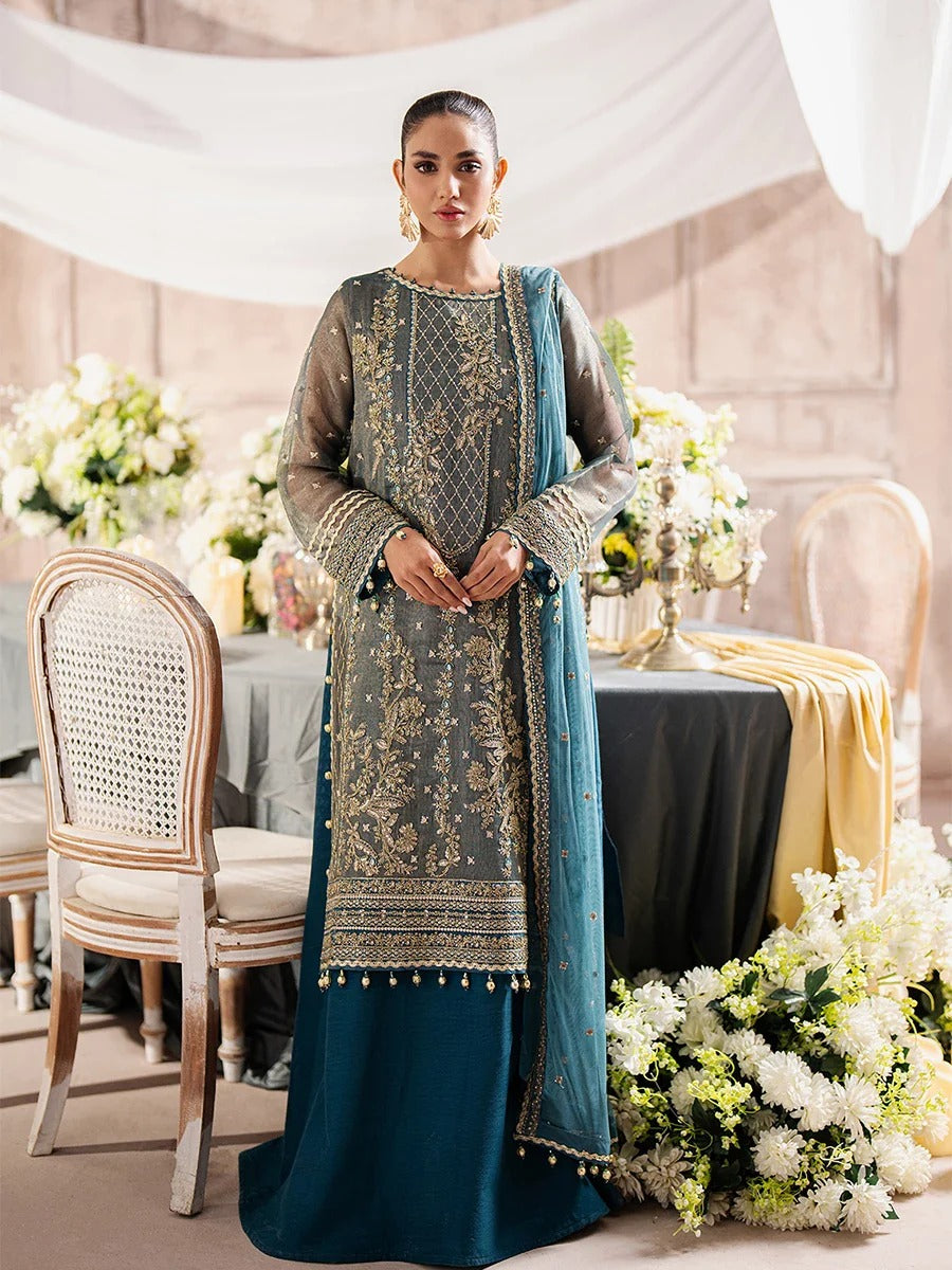 Grey Cotton-Net 2-Piece Suit – Unstitched