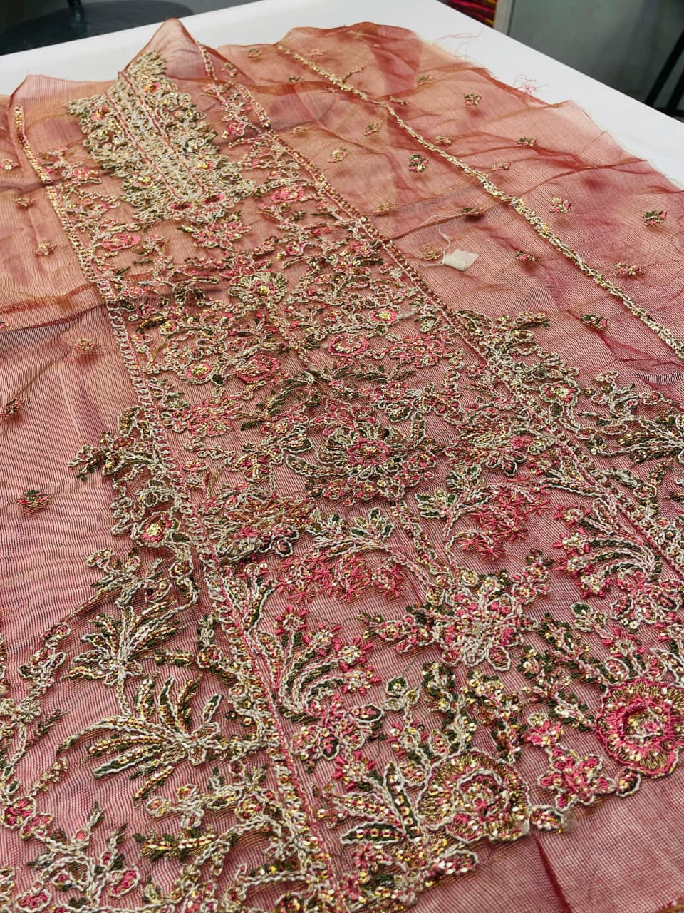 Peach Cotton-Net 2-Piece Suit – Unstitched