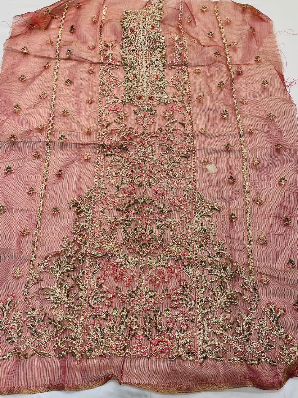 Peach Cotton-Net 2-Piece Suit – Unstitched