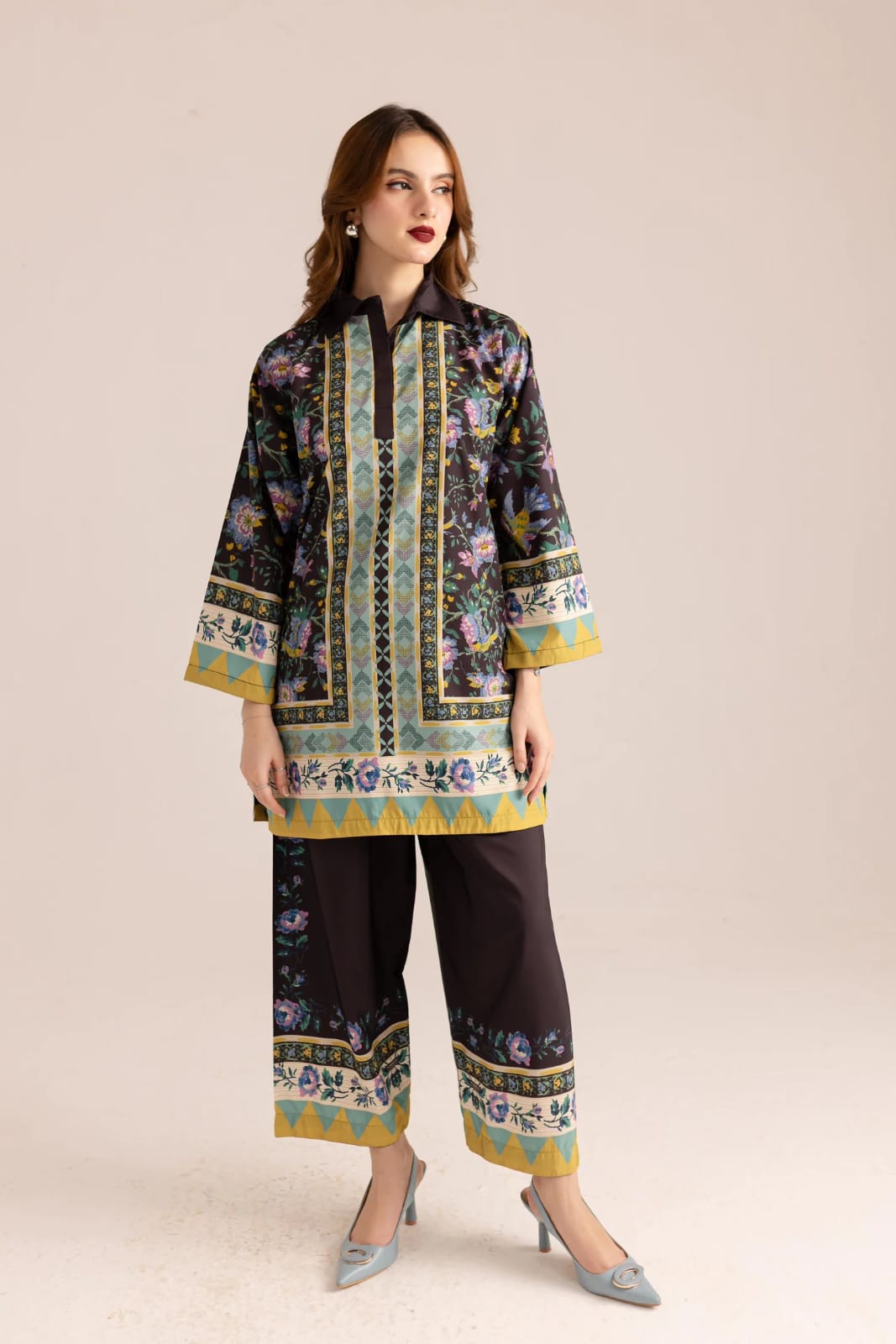 Elegant Floral Printed 2-Piece Set