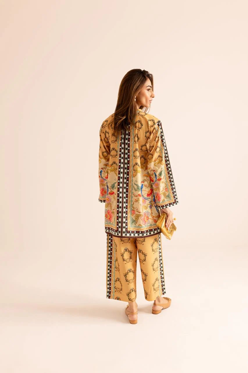 Mustard Printed 2-Piece Suit