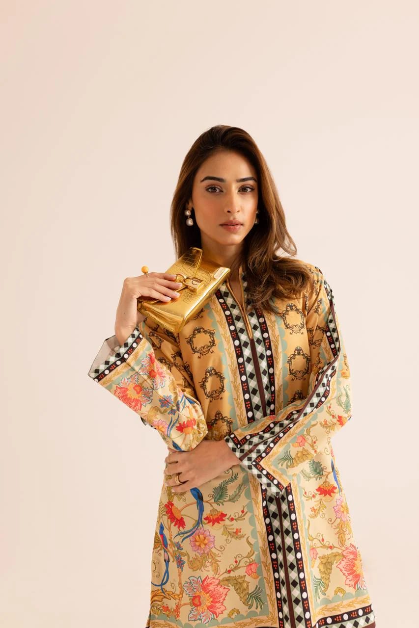 Mustard Printed 2-Piece Suit