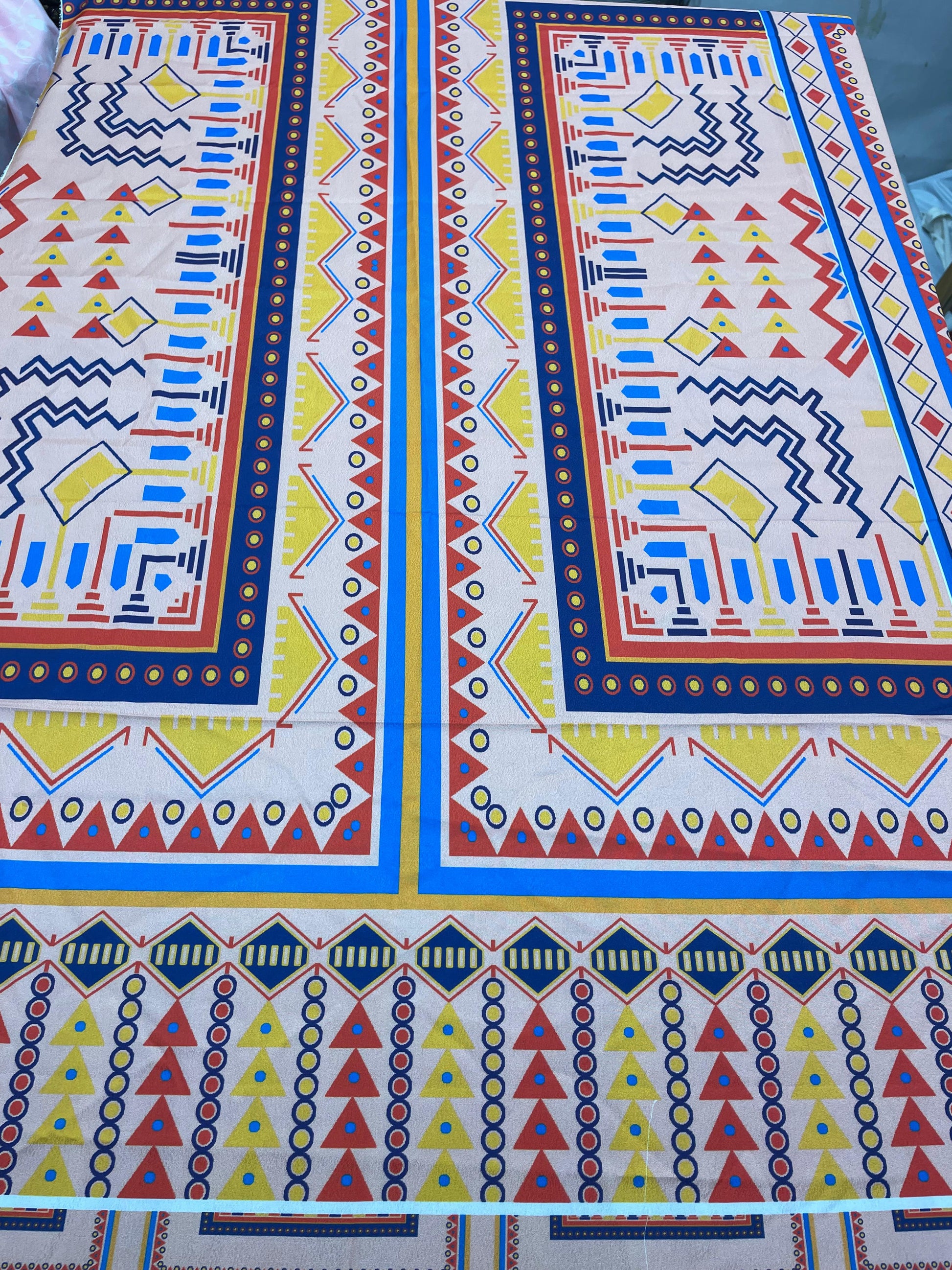 Peach Tribal Printed 2-Piece Suit Code 001