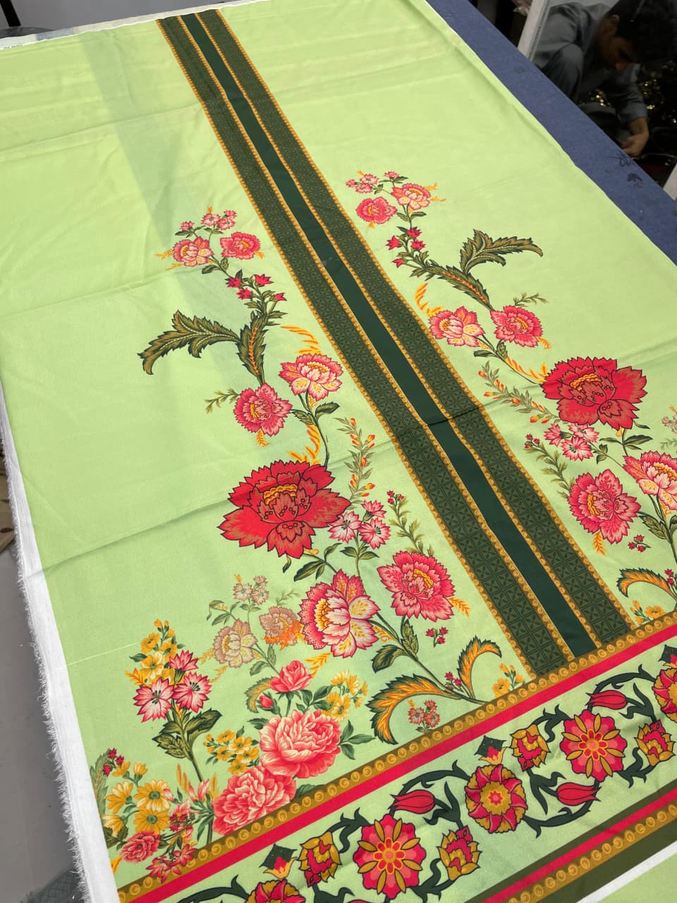 Mint Green Floral Printed 2-Piece Suit code 002