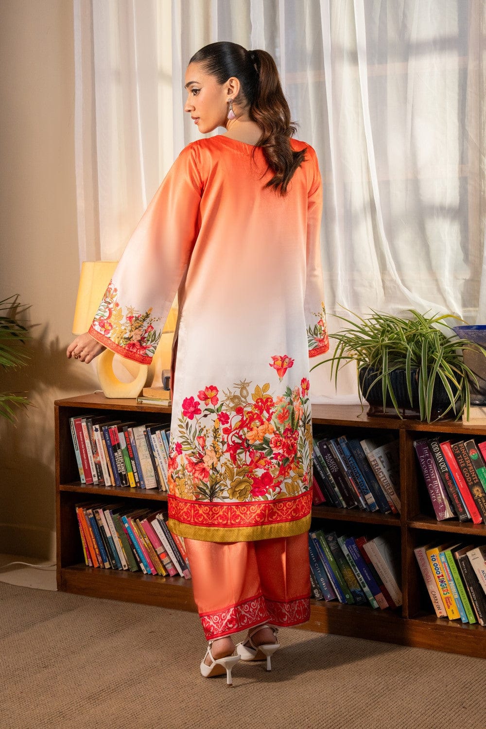 Coral Floral Printed 2-Piece Suit code 003