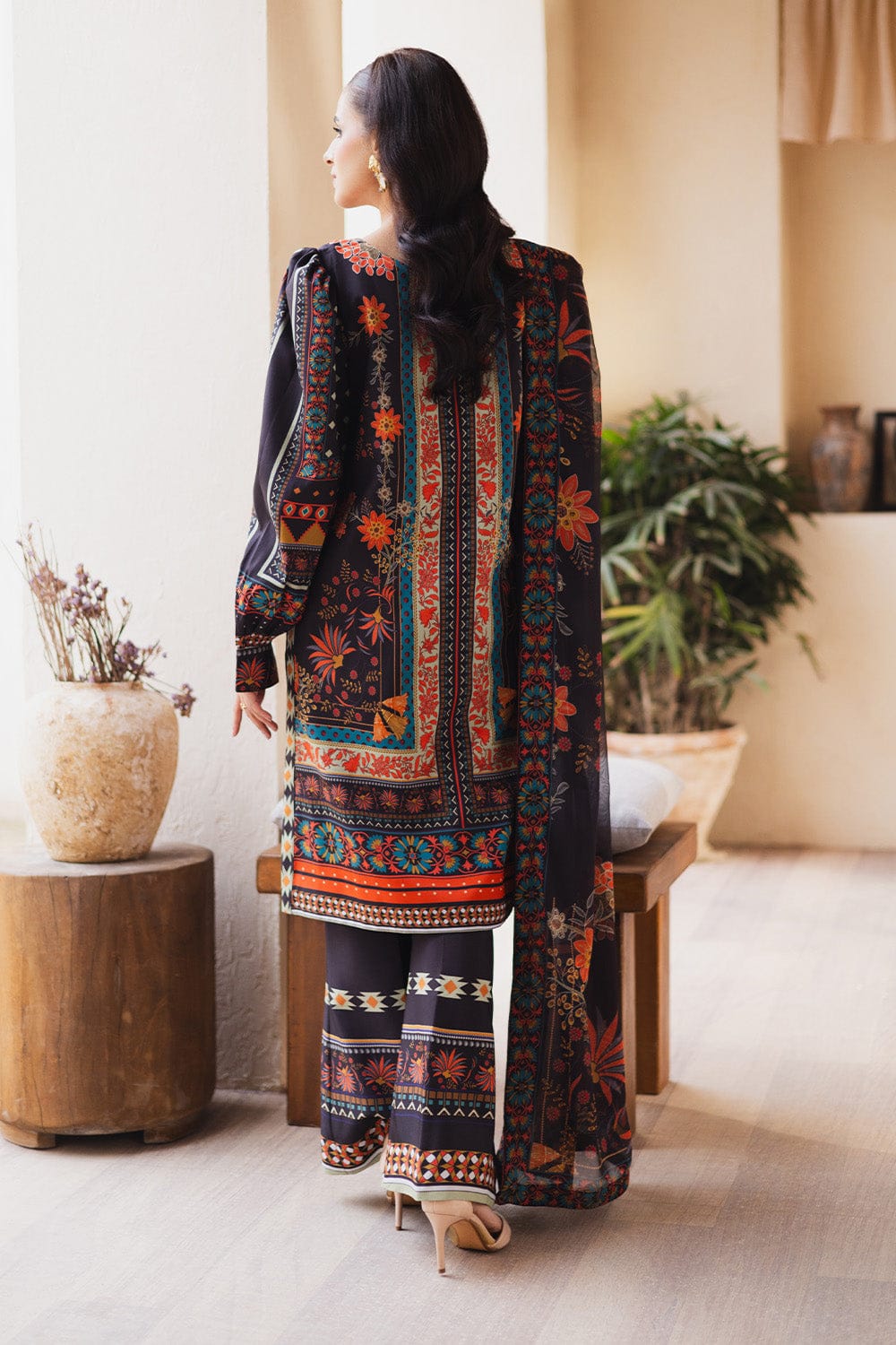 Midnight Black Printed 2-Piece Suit code 005