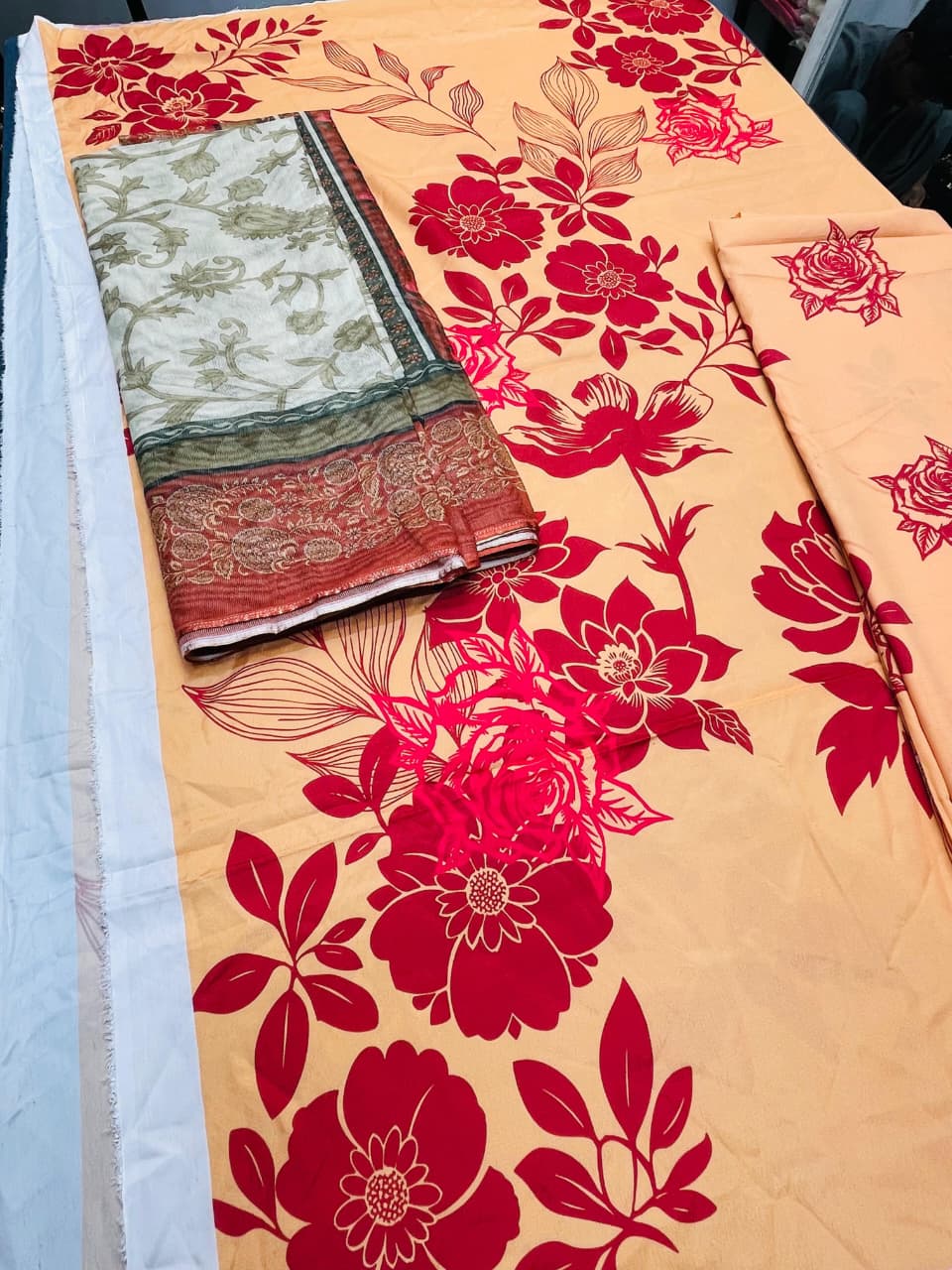 Peach Floral Printed 2-Piece Suit code 006