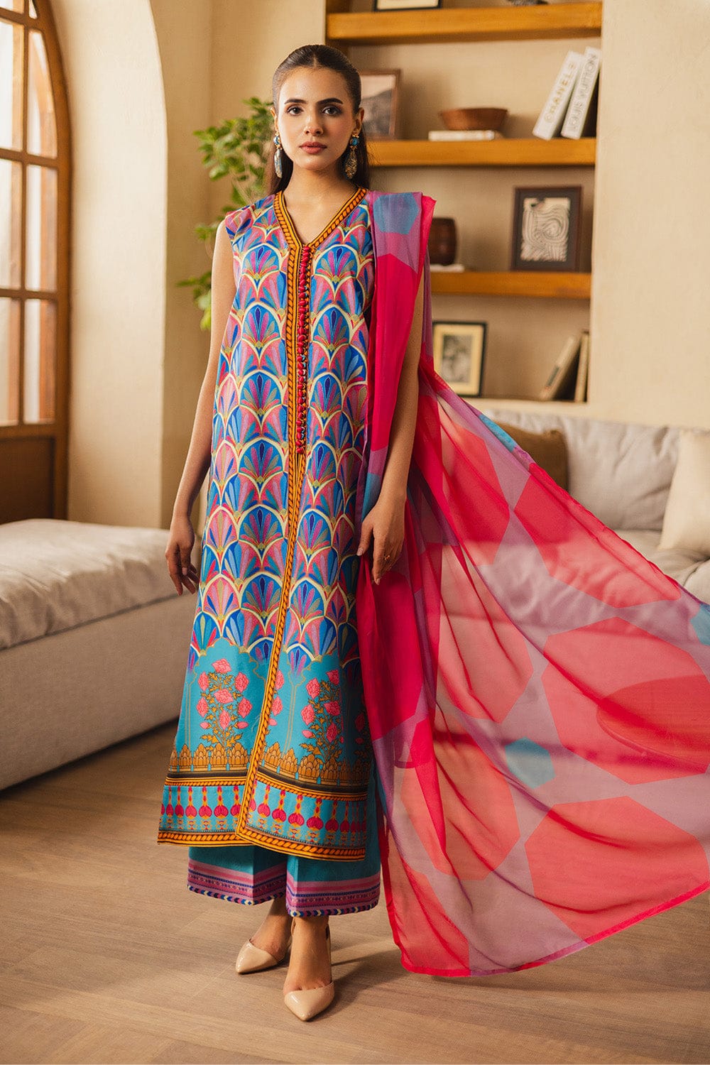 Vibrant Art-Inspired Printed 2-Piece Suit code 008