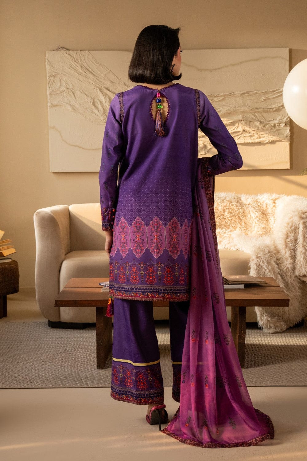 Royal Purple Printed 2-Piece Suit code 012