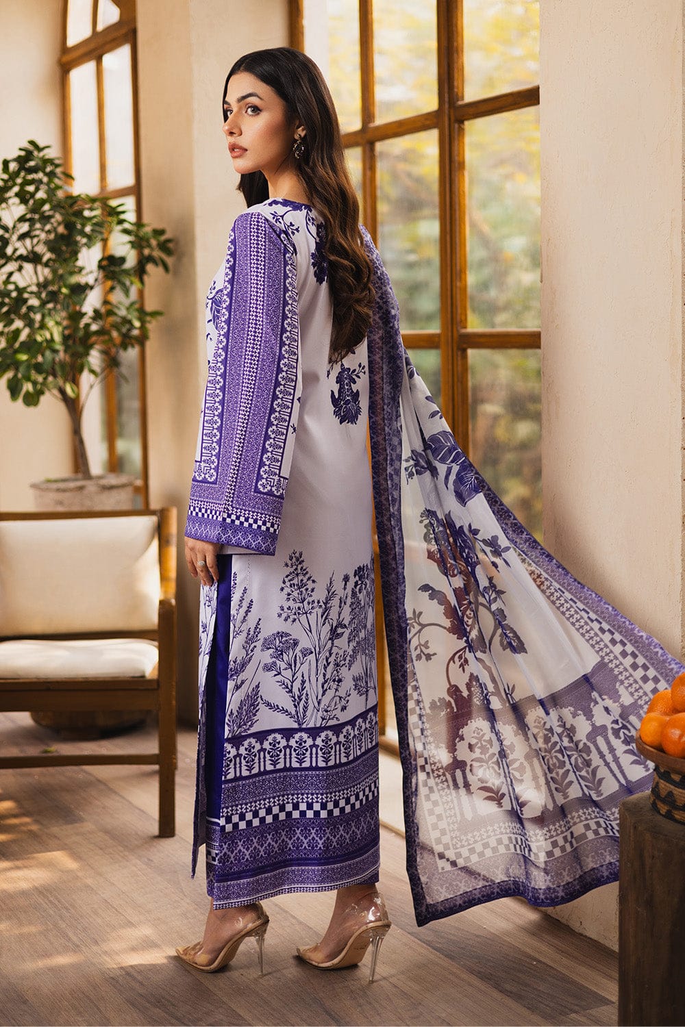 Indigo Bloom Printed 2-Piece Suit code 014