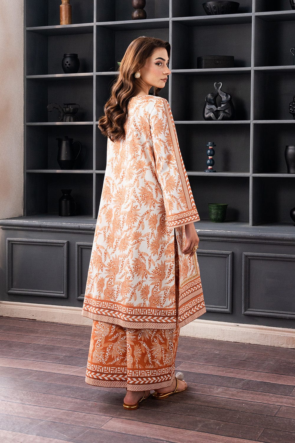 Rust & Ivory Printed 2-Piece Co-Ord Set code 013