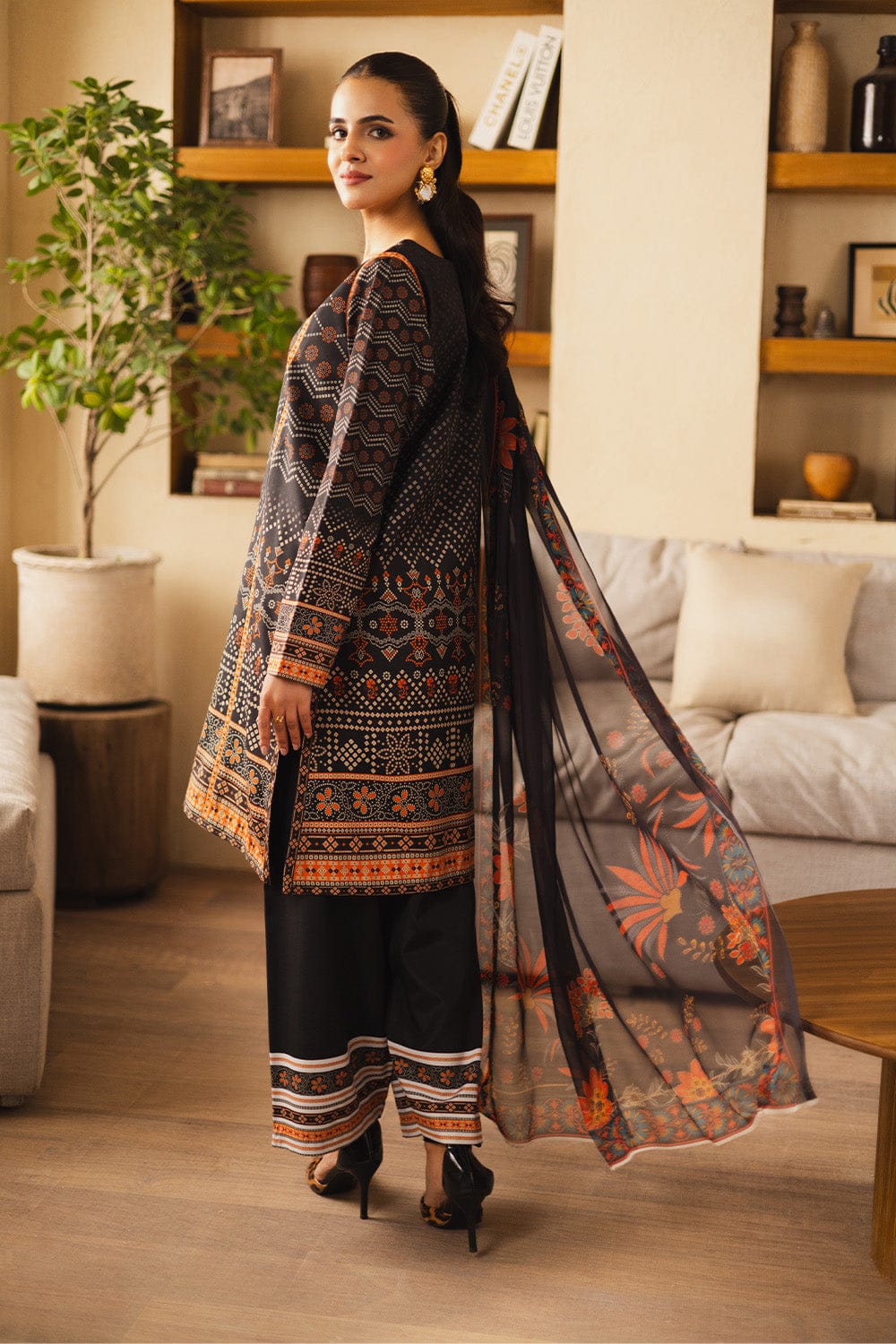 Midnight Ethnic Printed 2-Piece Suit code 019