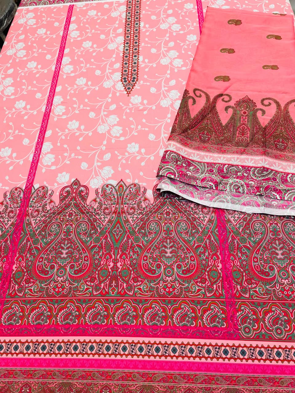 Elegant Pink Printed 2-Piece Suit code 023