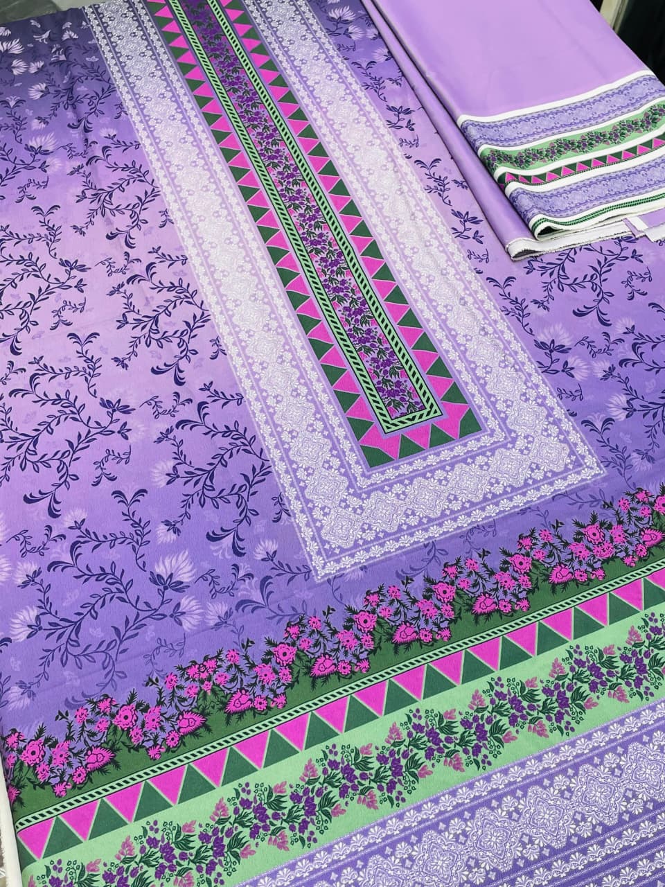 Lavender Printed 2-Piece Suit code 024