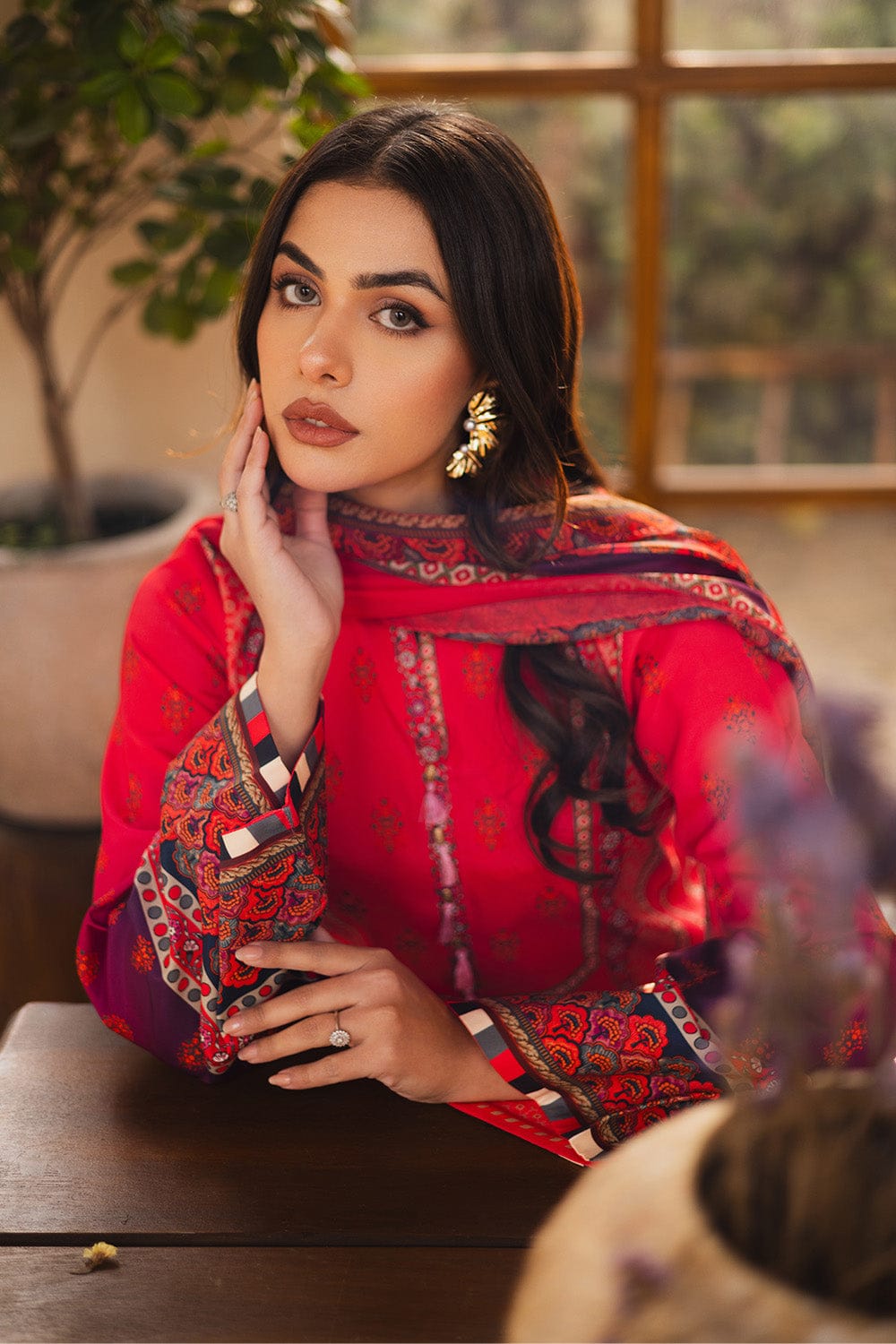 Crimson Heritage Printed 2-Piece Suit code 015