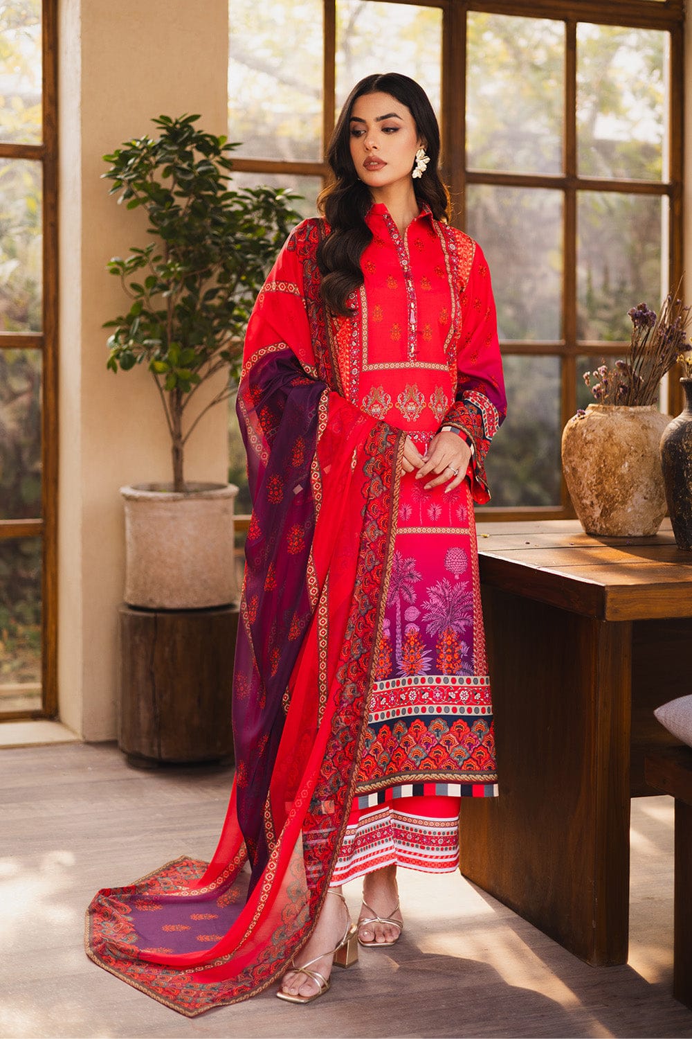 Crimson Heritage Printed 2-Piece Suit code 015