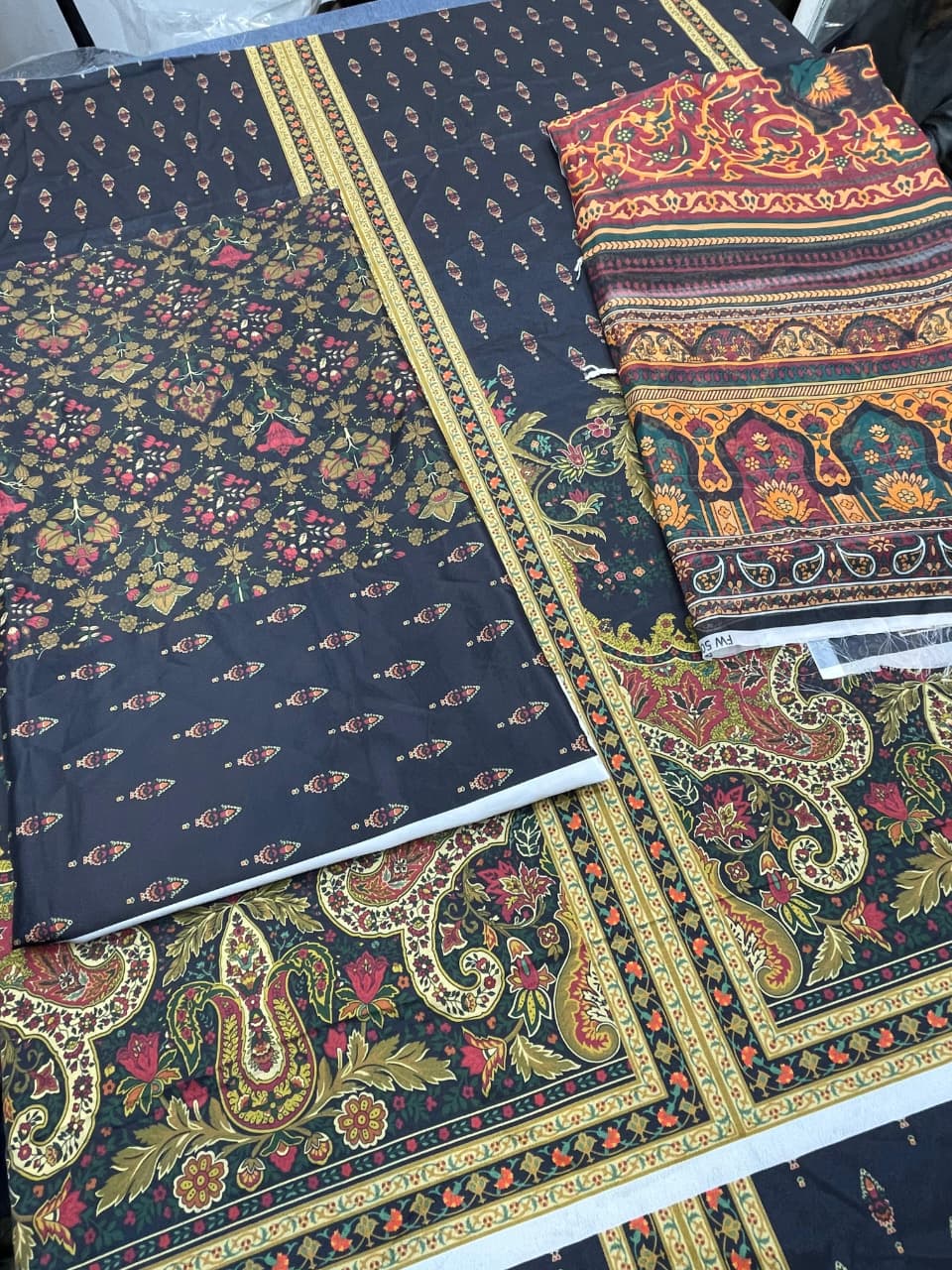 Midnight Blue Ethnic Paisley – Unstitched 2-Piece code 034