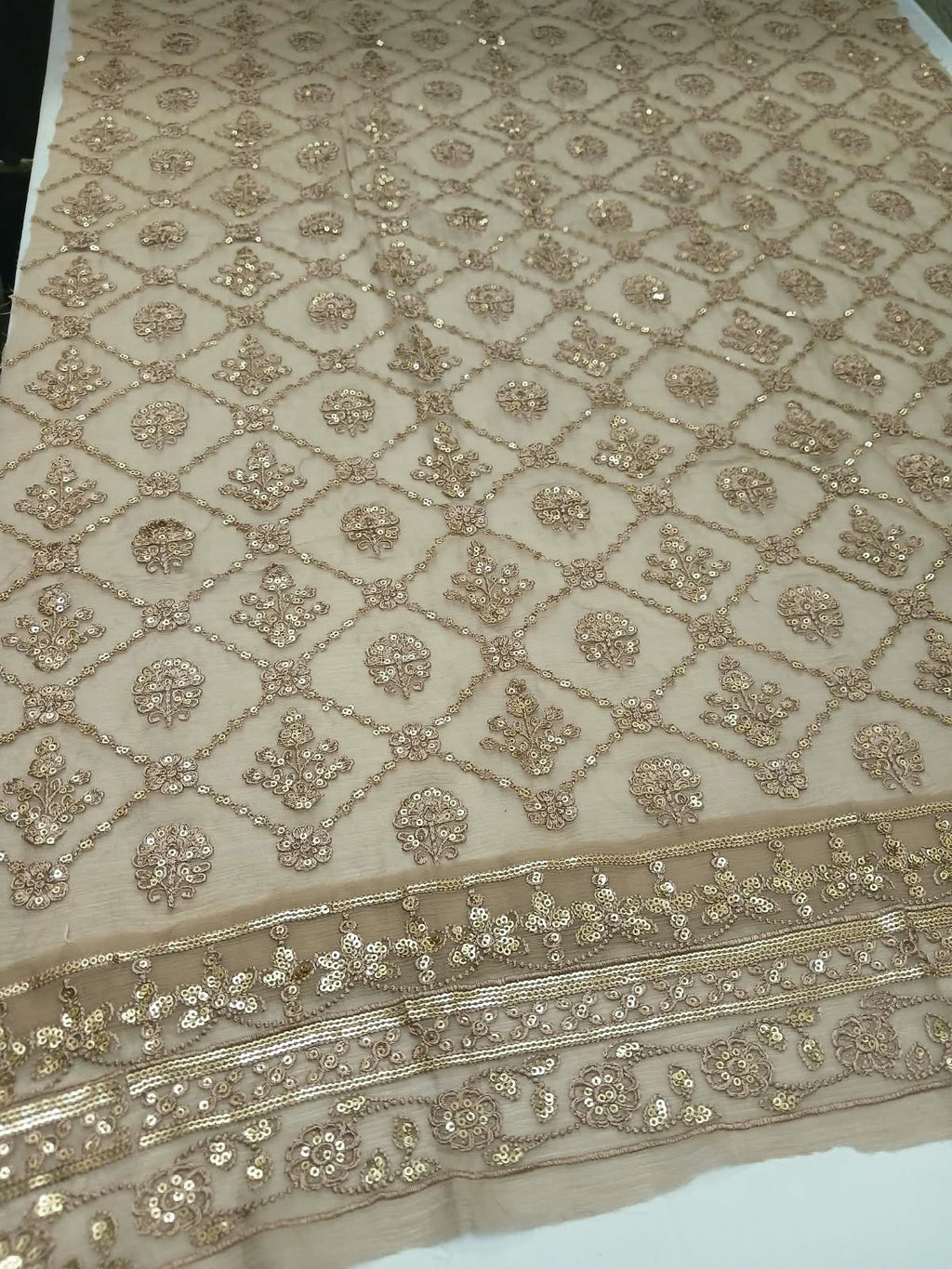 3PC Unstitched Chiffon Embroidered Suit (SAW-01)