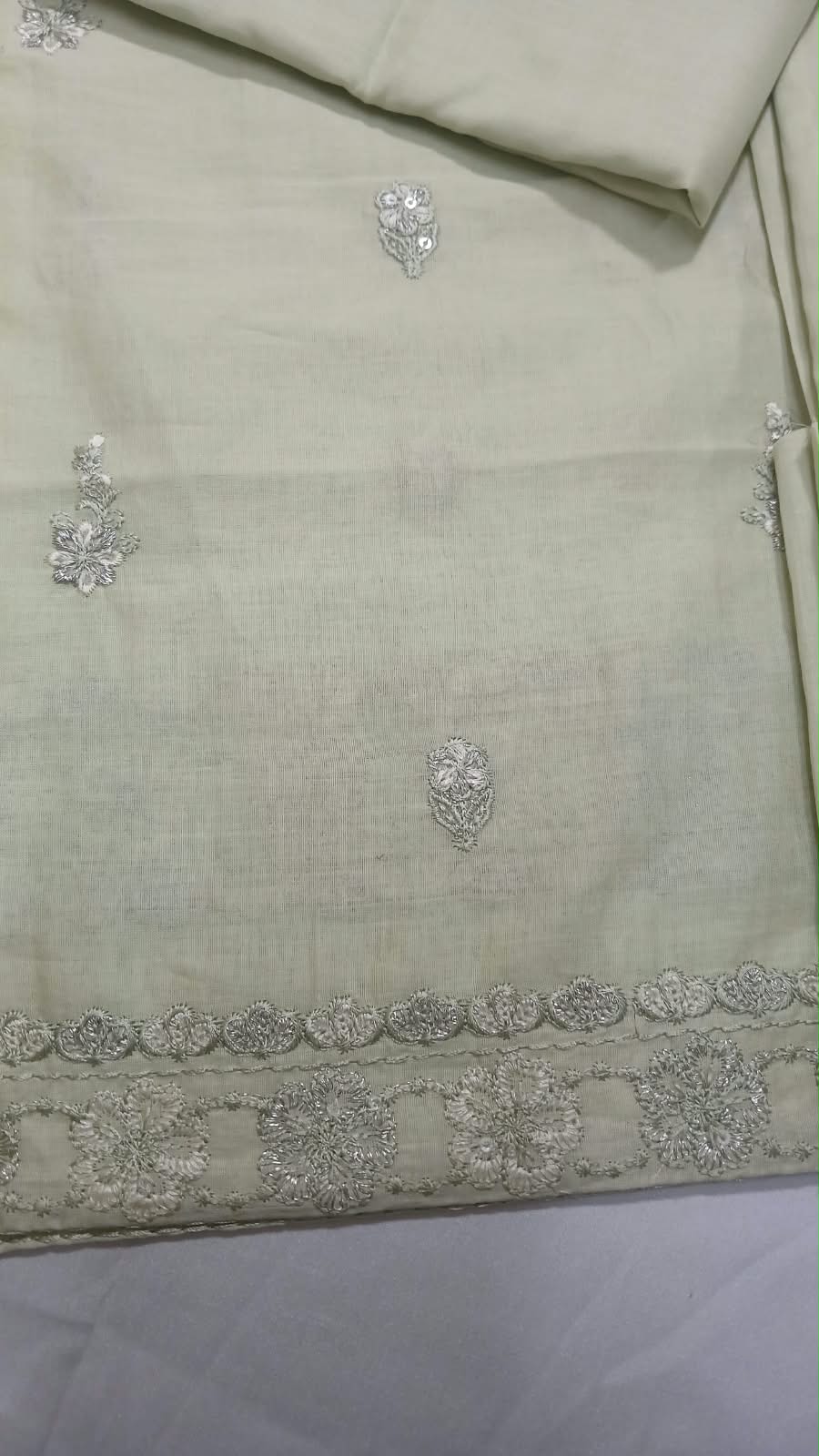 3PC Unstitched Chiffon Embroidered Suit (SAW-10)