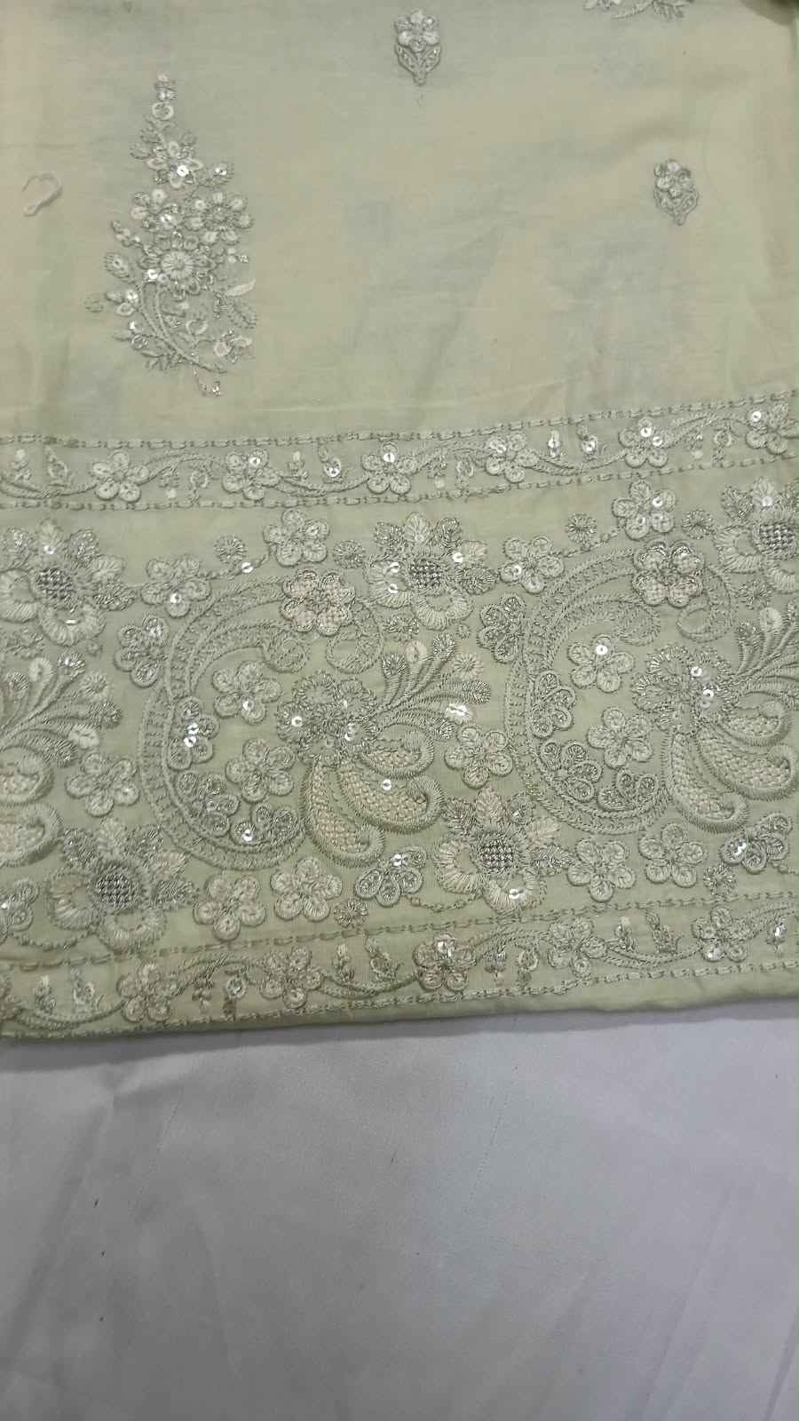3PC Unstitched Chiffon Embroidered Suit (SAW-10)
