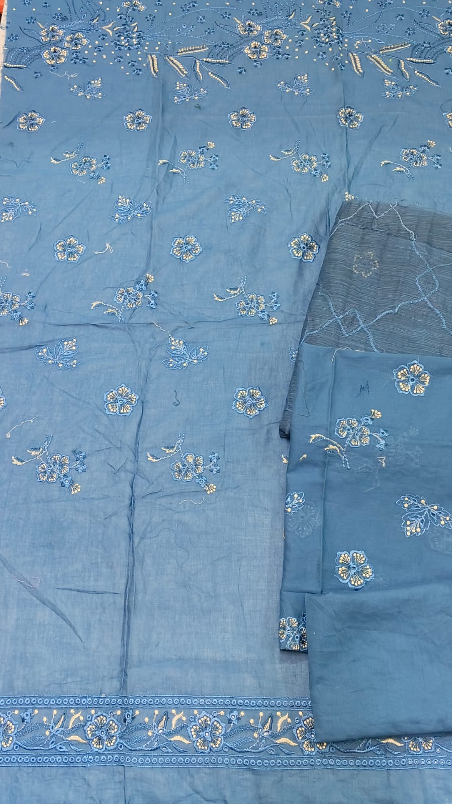 2PC Unstitched Lawn Embroidered Suit (SAW-15)