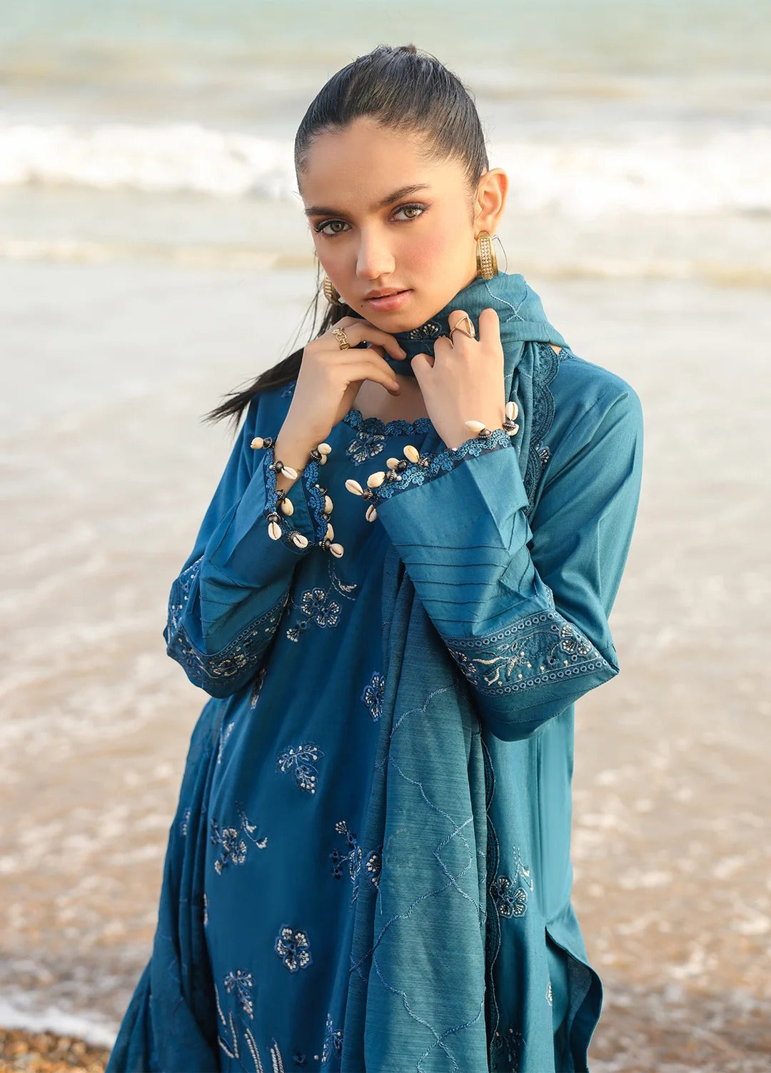 2PC Unstitched Lawn Embroidered Suit (SAW-15)