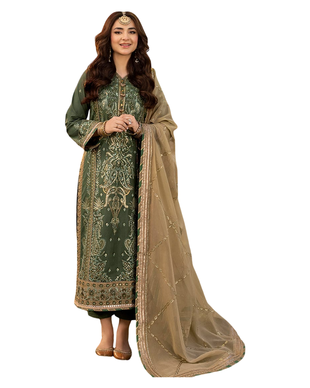 Lawn Silk Fabric  Colour Green