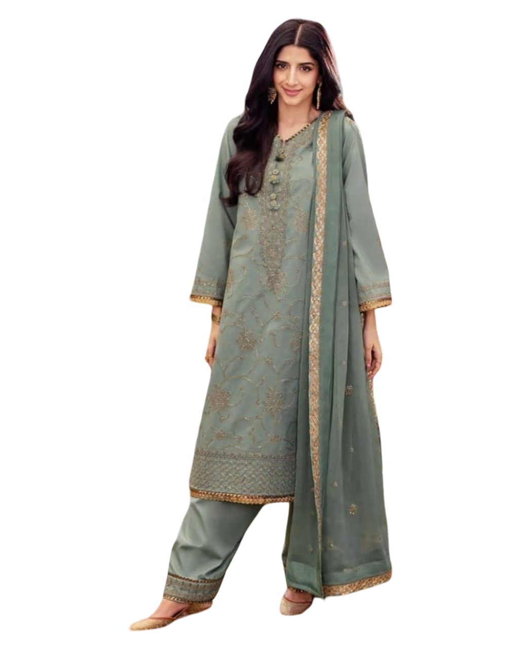 Shirt Jumbo Silk Fabric Lawn Silk unstiched chiffon dupatta  3 pice