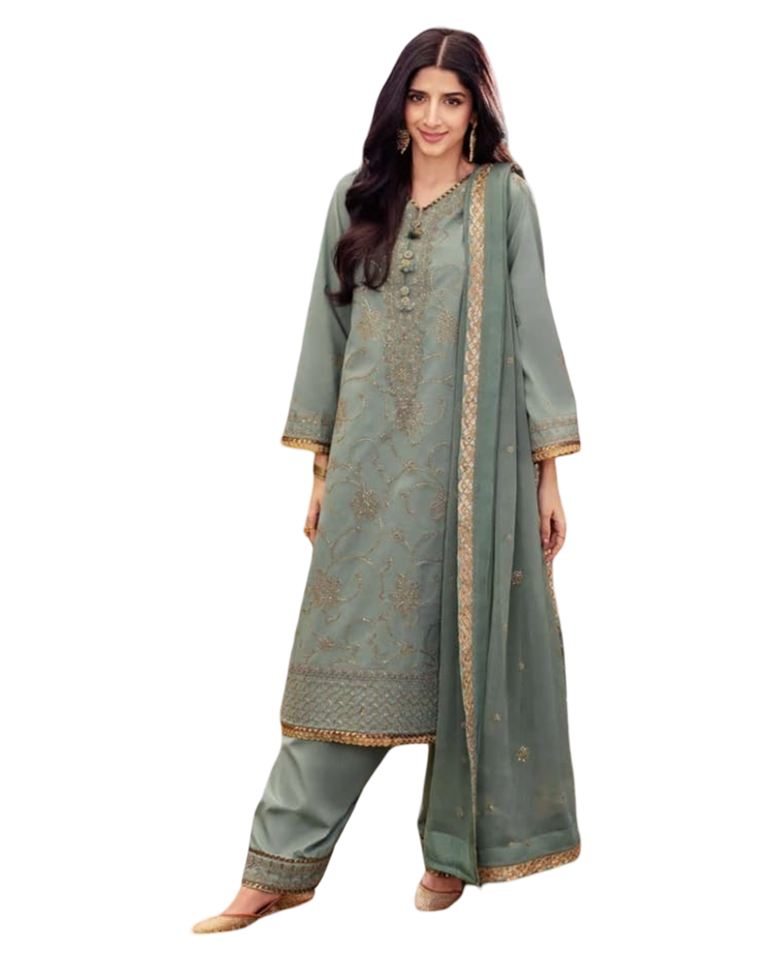 Shirt Jumbo Silk Fabric Lawn Silk unstiched chiffon dupatta  3 pice