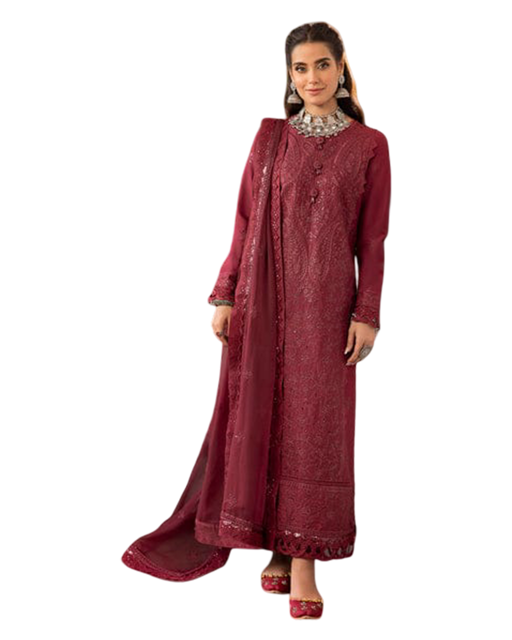 fabric silk colour purple  unstiched 2 piece code 010 duppatta chiffon