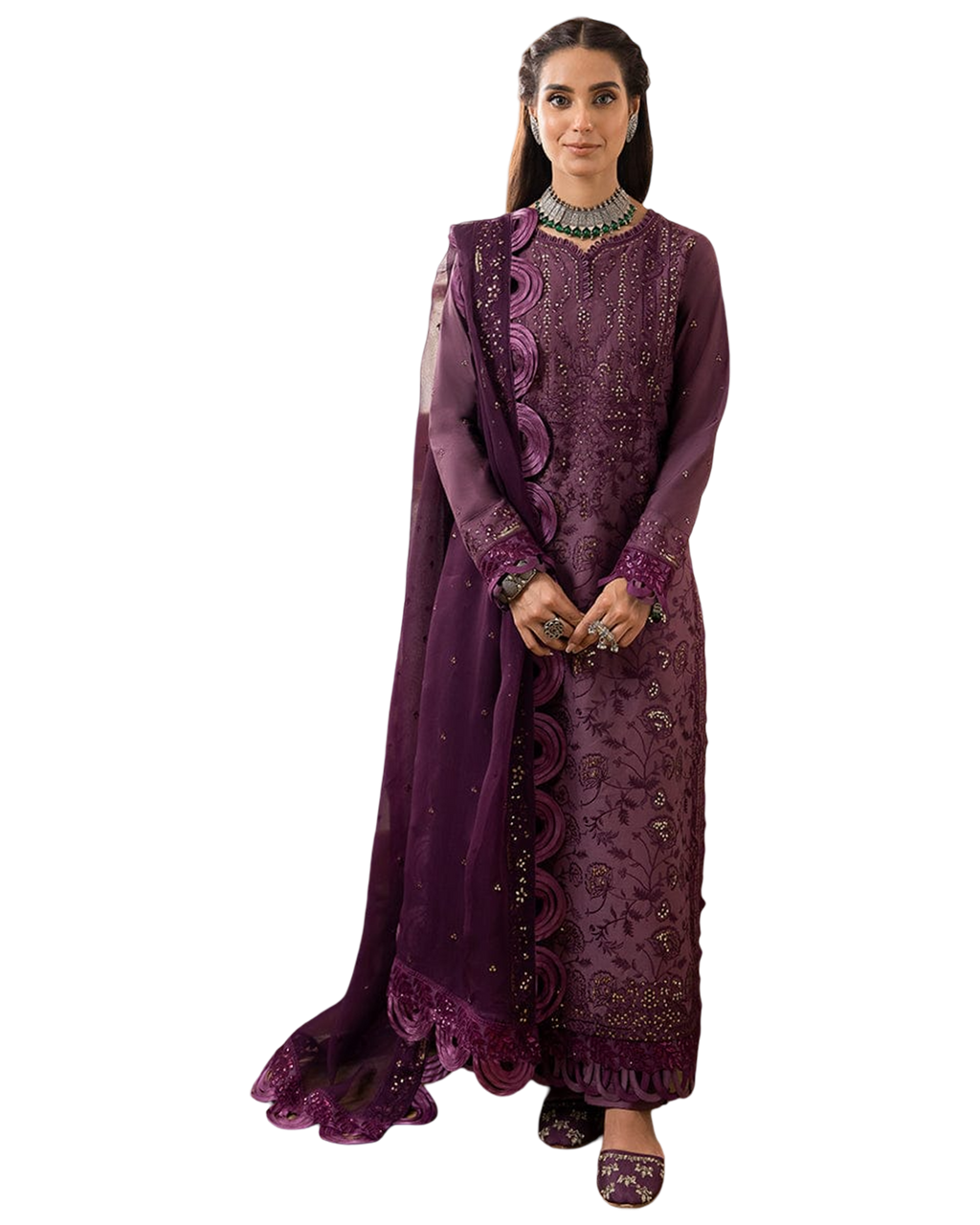 Fabric lawn silk colour perpal unstiched 2pice duppatta chiffon code 014