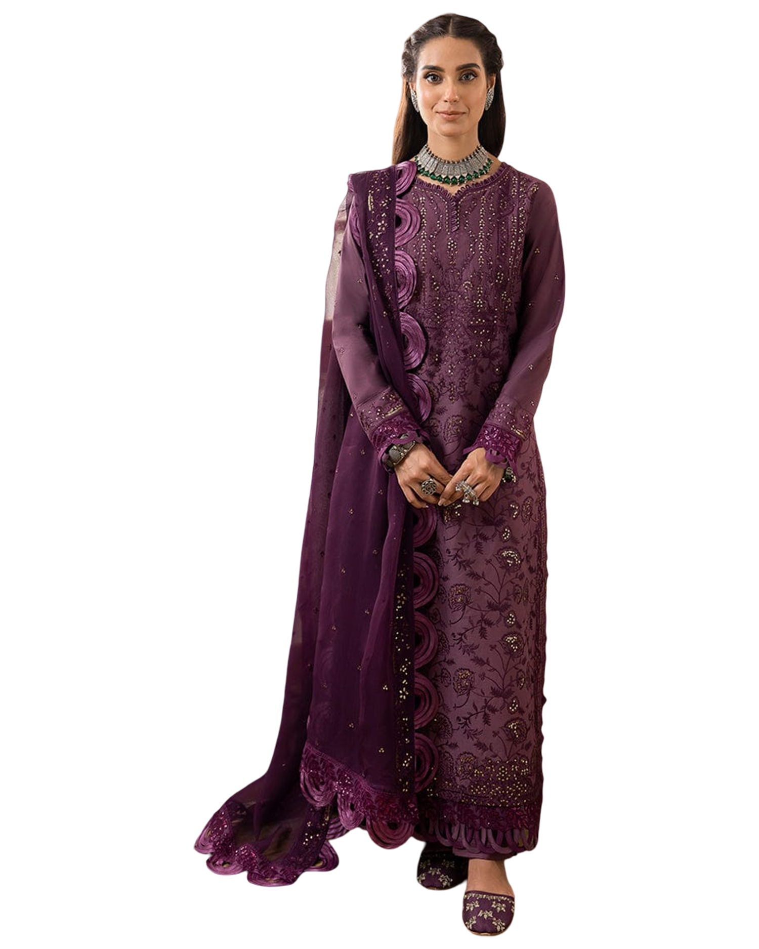 Fabric lawn silk colour perpal unstiched 2pice duppatta chiffon code 014